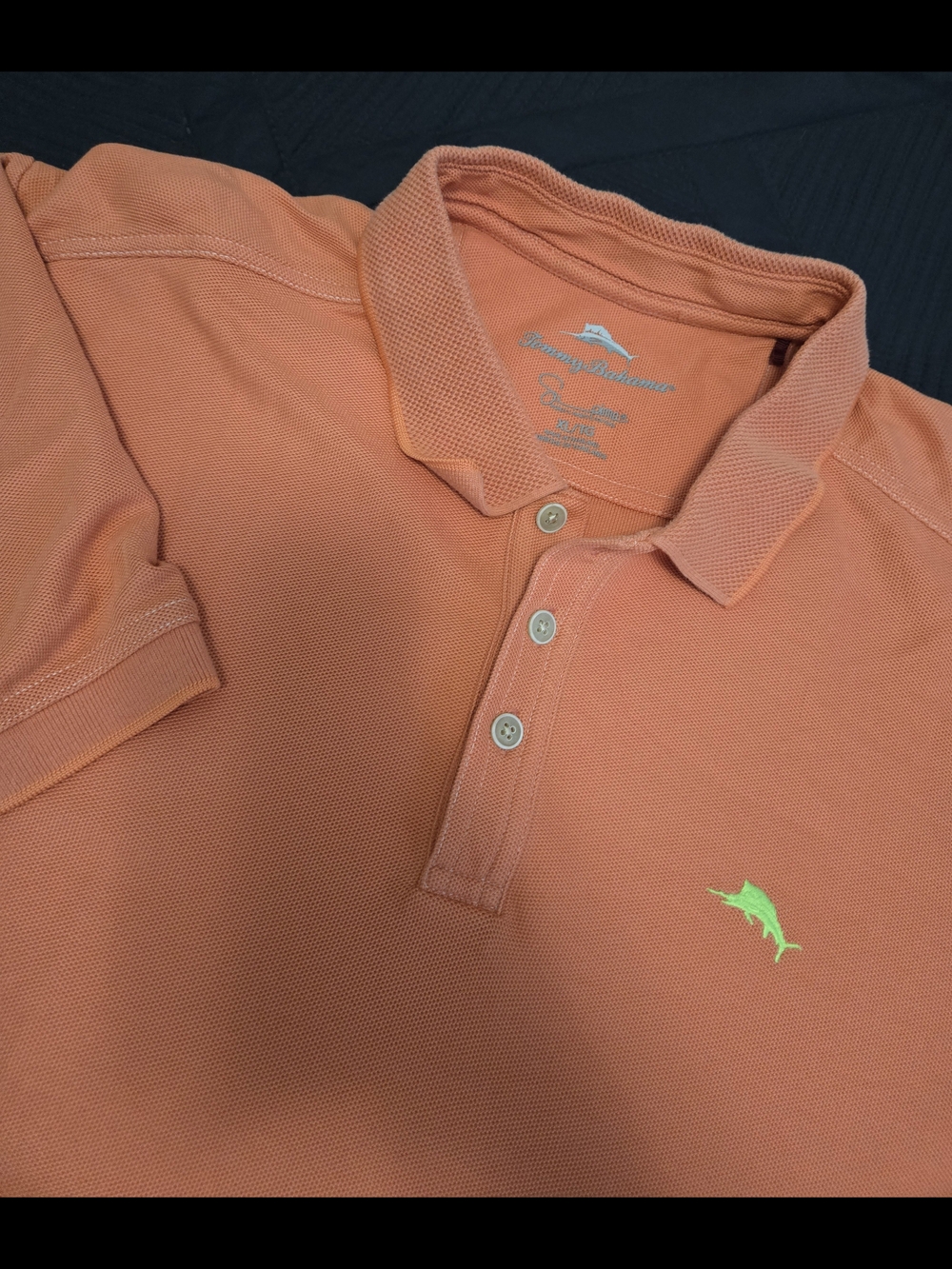 Tommy Bahama Men’s Coral Polo with Lime Marlin Embroidery #584